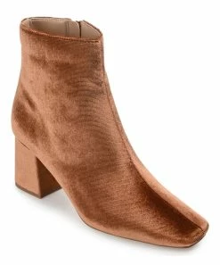 Journee Collection | Brown Hazara Velvet Bootie - Women