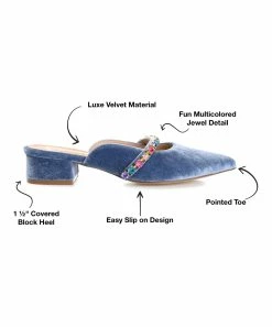 Journee Collection | Blue Jewel Rhinestone Mule - Women -High heel Store zu109414640 alt 3 tm1666366796