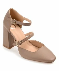 Journee Collection | Brown Isadorah Double-Strap D'Orsay Pump - Women