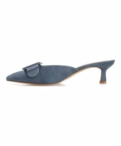 Journee Collection | Blue Vianna Buckle Mule - Women -High heel Store zu109423030 alt 2 tm1666366796