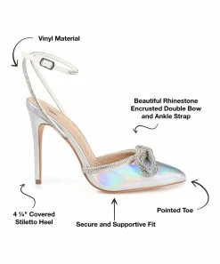 Journee Collection | Iridescent Gracia Rhinestone Bow Pump - Women -High heel Store zu109423036 alt 3 tm1666366796