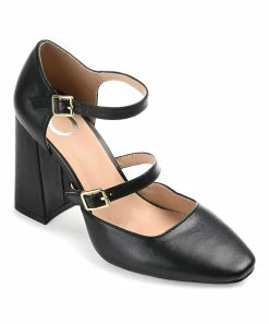 Journee Collection | Black Isadorah Double-Strap D'Orsay Pump - Women