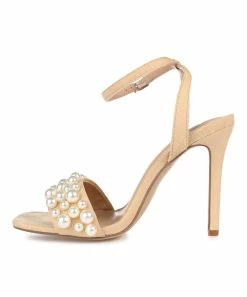 Journee Collection | Tan Romey Faux-Pearl Sandal - Women -High heel Store zu109423050 alt 2 tm1666367192
