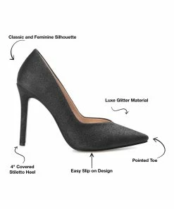 Journee Collection | Black Ninna Shimmer Pump - Women -High heel Store zu109423143 alt 4 tm1666367192