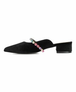 Journee Collection | Black Jewel Rhinestone Mule - Women -High heel Store zu109423147 alt 3 tm1666367192