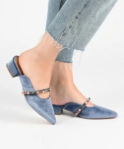 Journee Collection | Black Jewel Rhinestone Mule - Women -High heel Store zu109423147 alt 4 tm1666367192