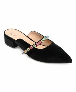 Journee Collection | Black Jewel Rhinestone Mule - Women