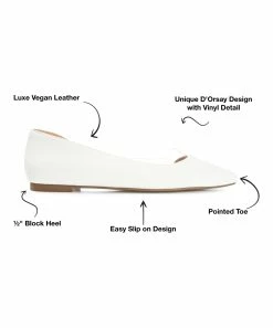 Journee Collection | White Mikki D'Orsay Flat - Women -High heel Store zu109423278 alt 3 tm1666367611