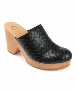 Journee Collection | Black Kelsy Woven Clog - Women