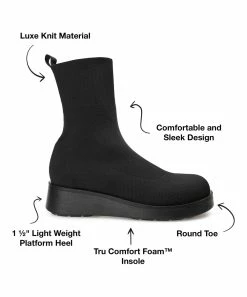 Journee Collection | Black Knit-Shaft Tru Comfort Foam Ebby Wedge Bootie - Women 9 Journee Collection | Black Knit-Shaft Tru Comfort Foam Ebby Wedge Bootie - Women -High heel Store zu109751394 alt 2 tm1666797734