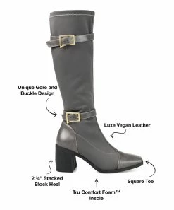 Journee Collection | Gray Wide-Width Wide-Calf Gaibree Boot - Women 9 Journee Collection | Gray Wide-Width Wide-Calf Gaibree Boot - Women -High heel Store zu109752045 alt 2 tm1670273073