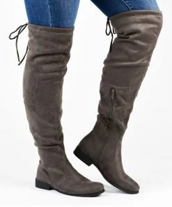 Journee Collection | Taupe Wide-Calf Mount Over-The-Knee Boot - Women -High heel Store zu109752117 alt 3 tm1666797734