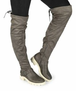 Journee Collection | Light Brown Wide-Calf Salisa Over-the-Knee Boot - Women -High heel Store zu109752273 alt 3 tm1666718889