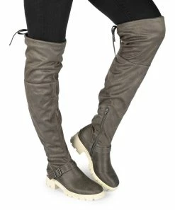 Journee Collection | Gray Wide-Calf Salisa Over-the-Knee Boot - Women -High heel Store zu109752423 alt 3 tm1666721347