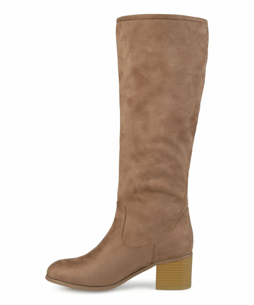 Journee Collection | Taupe Wide-Calf High-Heeled Sanora Knee-High Boot - Women 4 Journee Collection | Taupe Wide-Calf High-Heeled Sanora Knee-High Boot - Women - Image 2