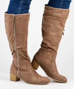 Journee Collection | Taupe Wide-Calf High-Heeled Sanora Knee-High Boot - Women 9 Journee Collection | Taupe Wide-Calf High-Heeled Sanora Knee-High Boot - Women -High heel Store zu109752548 alt 3 tm1666797734