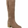 Journee Collection | Taupe Wide-Calf High-Heeled Sanora Knee-High Boot - Women -High heel Store zu109752548 main tm1666797734