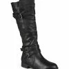 Journee Collection | Black Wide-Calf Bite Knee-High Boot - Women -High heel Store zu109753590 main tm1666797734