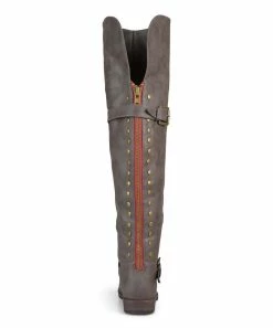 Journee Collection | Taupe Buckle-Accent Wide-Calf Kane Over-the-Knee Boot - Women -High heel Store zu109753640 alt 3 tm1666718427