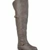 Journee Collection | Taupe Buckle-Accent Wide-Calf Kane Over-the-Knee Boot - Women -High heel Store zu109753640 main tm1666721588