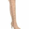 Journee Collection | Taupe Wide-Calf Lace-Up Abie Over-the-Knee Boot - Women
