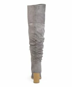 Journee Collection | Gray Wide-Width Slouchy Kaison Over-The Knee Boot - Women -High heel Store zu109754558 alt 3 tm1670273073