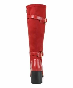 Journee Collection | Red Wide-Calf Strap-Accent Gaibree Boot - Women -High heel Store zu109754882 alt 4 tm1666721923