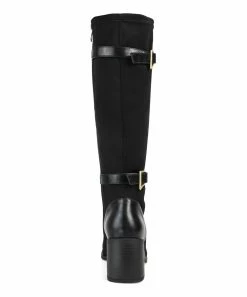 Journee Collection | Black Extra-Wide Calf Strap-Accent Gaibree Boot - Women -High heel Store zu109755297 alt 2 tm1666721923
