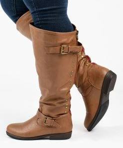 Journee Collection | Black Studded Extra-Wide Calf Spokane Knee-High Boot - Women -High heel Store zu109755434 alt 2 tm1670273073