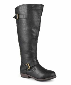 Journee Collection | Black Studded Extra-Wide Calf Spokane Knee-High Boot - Women