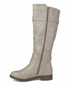 Journee Collection | Taupe Wide-Calf Bite Knee-High Boot - Women -High heel Store zu109755686 alt 3 tm1666797362