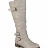 Journee Collection | Taupe Wide-Calf Bite Knee-High Boot - Women -High heel Store zu109755686 main tm1666797362