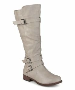 Journee Collection | Taupe Wide-Calf Bite Knee-High Boot - Women