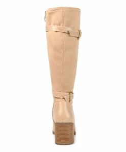 Journee Collection | Beige Wide-Calf Strap-Accent Gaibree Boot - Women -High heel Store zu109768280 alt 3 tm1666725302