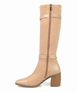 Journee Collection | Beige Wide-Width Extra Wide-Calf Gaibree Boot - Women -High heel Store zu109768409 alt 4 tm1670273269