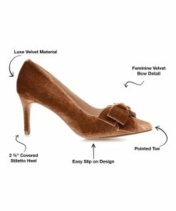 Journee Collection | Brown Crystol Bow-Accent Pump - Women -High heel Store zu111132227 alt 3 tm1669847892