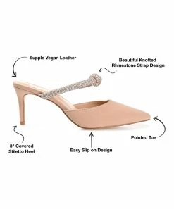 Journee Collection | Tan Rhinestone-Strap Pointed-Toe Lunna Pump - Women -High heel Store zu111132230 alt 2 tm1673469256