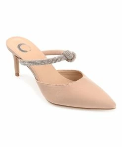 Journee Collection | Tan Rhinestone-Strap Pointed-Toe Lunna Pump - Women