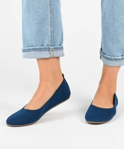 Journee Collection | Blue Jersie Knit Flat - Women 10 Journee Collection | Blue Jersie Knit Flat - Women -High heel Store zu111132236 alt 3 tm1669847892