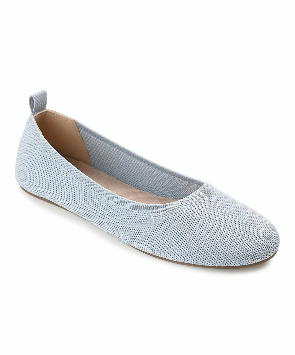 Journee Collection | Blue Jersie Knit Flat - Women 3 Journee Collection | Blue Jersie Knit Flat - Women