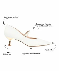 Journee Collection | White Manza Kitten Heel Pump - Women -High heel Store zu111132247 alt 2 tm1669847892