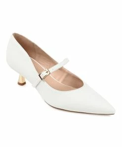 Journee Collection | White Manza Kitten Heel Pump - Women