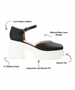 Journee Collection | Black Square-Toe Platform Lizza Pump - Women -High heel Store zu111132265 alt 3 tm1673469256