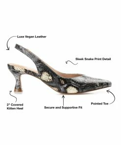 Journee Collection | Gray Snake-Embossed Mikoa Slingback - Women -High heel Store zu111132445 alt 4 tm1673469256