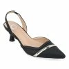 Journee Collection | Black & Silver Nellia Kitten Heel Pump - Women