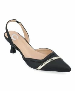 Journee Collection | Black & Silver Nellia Kitten Heel Pump - Women