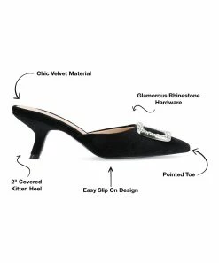 Journee Collection | Black Rishie Buckle-Accent Kitten Heel Pump - Women -High heel Store zu111132508 alt 3 tm1669847892