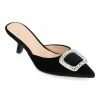 Journee Collection | Black Rishie Buckle-Accent Kitten Heel Pump - Women