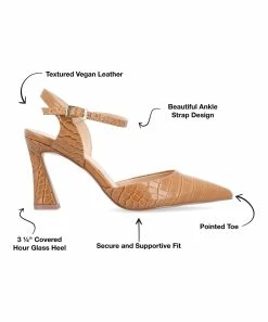 Journee Collection | Tan Snake-Embossed Nixey Pump - Women -High heel Store zu111132519 alt 4 tm1669847892