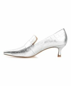 Journee Collection | Silvertone Textured Celina Pump - Women -High heel Store zu111132799 alt 2 tm1673469256